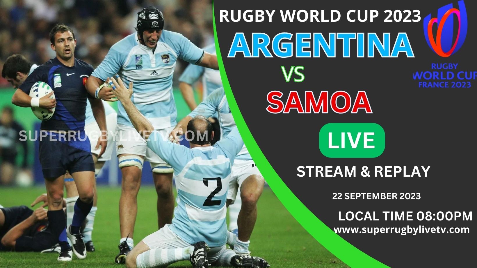 Argentina Vs. Samoa - Rugby World Cup, Live Stream | 22 Sep 2023 & Match Replay slider